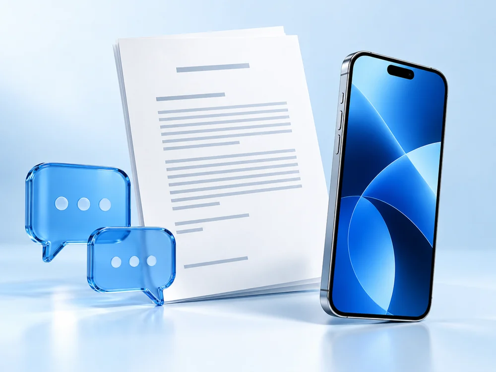 Minh họa trao đổi yêu cầu chỉnh sửa tài liệu qua tin nhắn